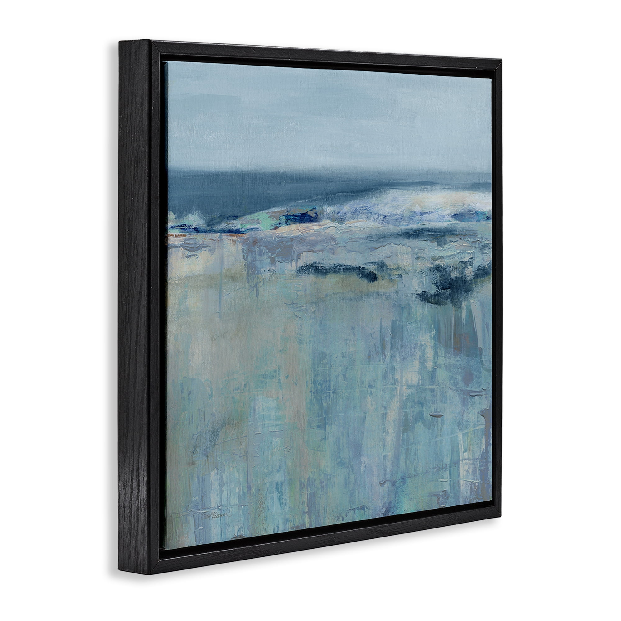 Stupell Industries Serene Abstract Pastel Seascape Black Framed Floater Canvas Wall Art, design by Carol Robinson