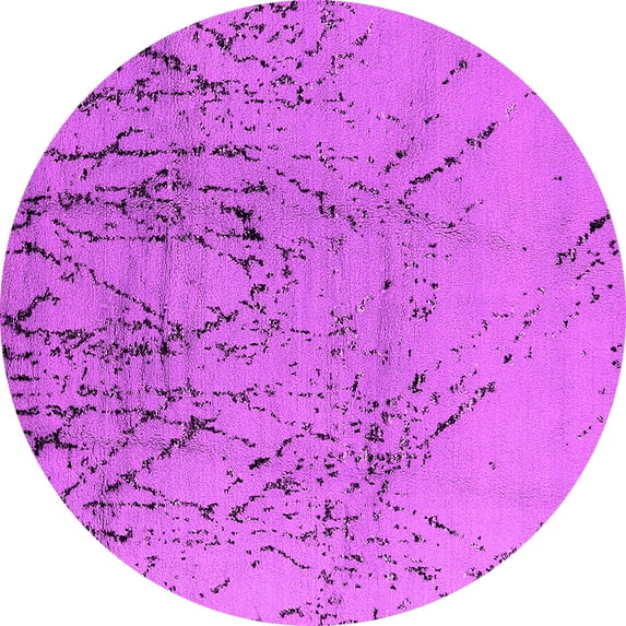 Ahgly Company Indoor Round Solid Pink Modern Area Rugs, 7' Round