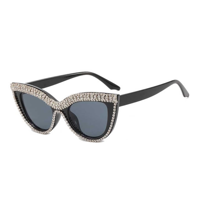 Qarigey 1 par de gafas de mujer con montura de PC, lentes de resina, bonitas gafas elegantes de cristal con diamantes de imitación para Type3 NO3