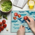 thumbnail image 3 of Sea Animals Cutting Board, Colorful Realistic Engraved Style of Whale Animals Dangerous Creature Print, Decorative Tempered Glass Cutting and Serving Board, Large Size, Blue White, by Ambesonne, 3 of 5