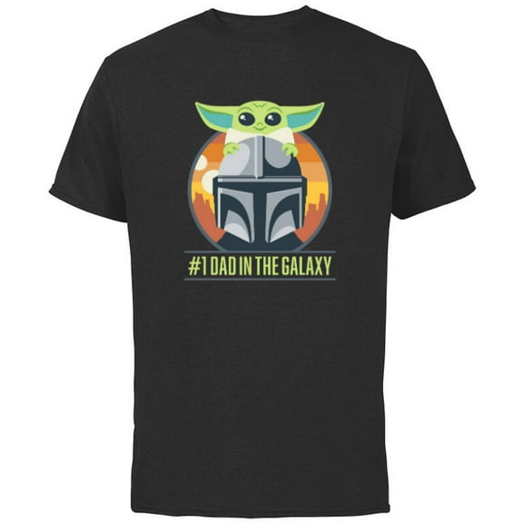 Star Wars The Mandalorian and Grogu #1 Dad in the Galaxy - Short Sleeve Cotton T-Shirt for Adults - Customized-Black