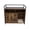 Rustic Brown Particle Board MDF, variant on Modern Wooden Cat House with Scratching Pad , Cat Litter Box Enclosure, Spacious Cat Litter Box -33.46" x 21.06" x 21" , 45.87 lbs