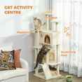 thumbnail image 3 of 63" Cream White Cat Tree - Multi-Level Tower with Scratching Posts, Condo & Bed | Perfect for Living Room & Playtime!, 3 of 7