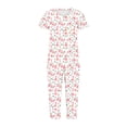 thumbnail image 4 of Rollbacks & More Viikei Women's Summer 2 Piece Outfits Lounge Sets,Women V-neck Short Sleeved Pajamas and Pants Set Casual Pajamas with Pockets Pink XXL, 4 of 5