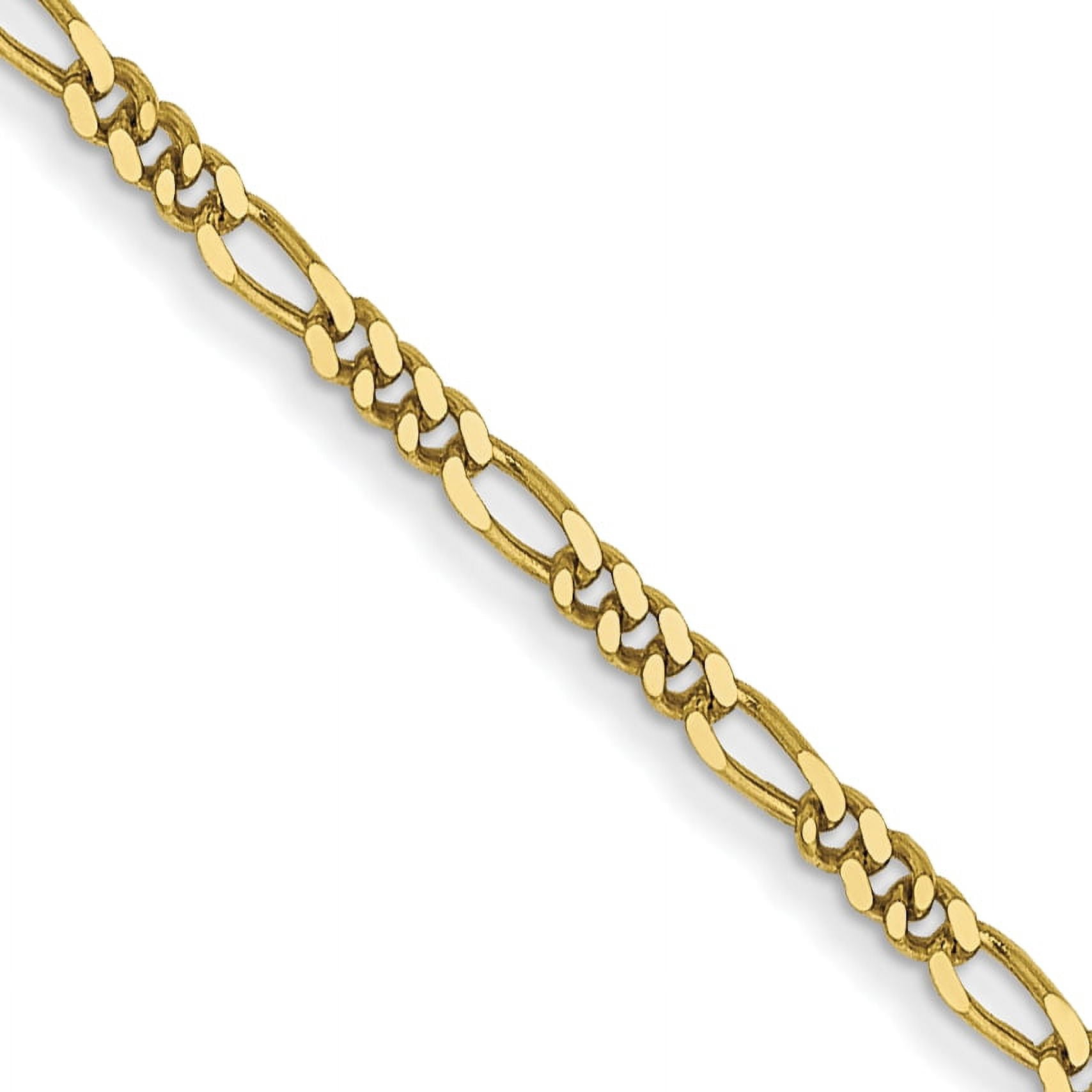 10k Yellow Gold 1.25mm Figaro Necklace Chain Pendant Charm