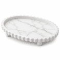 thumbnail image 5 of DBOZE Modern Oval Decorative Tray – Textured Matte Finish with Raised Legs, 10” x 6.5” x 1.5” Vanity Tray for Bathroom, Coffee Table, Jewelry & Candle Display,(Black Marble), 5 of 8