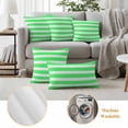 thumbnail image 6 of Outdoor Waterproof Pillow Covers Classic Green Striped Decorative Throw Pillow Protectors,Pillowcase Cushion Cases for Patio Sofa Garden Couch,20x12in,Pack of 2, 6 of 9
