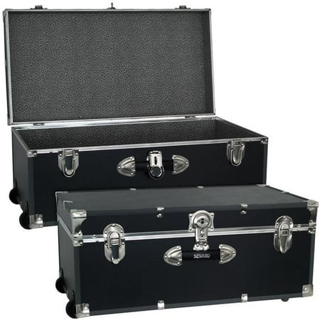 Mercury Luggage 6113-19 30 in. Footlocker with Wheels - two handles - Blue