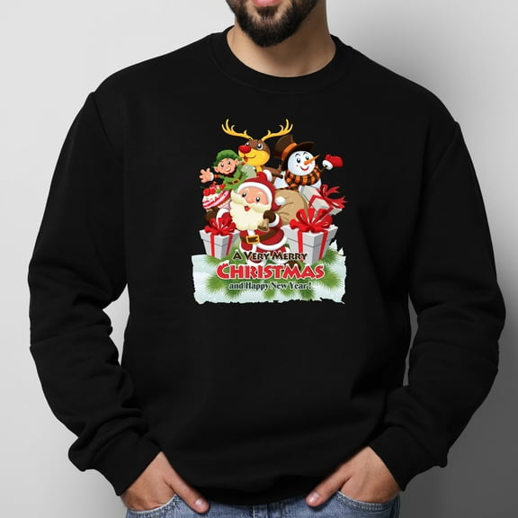 Christmas Design Sweatshirts for Men Long Sleeve Crew Neck Men,Sizes S-2XL
