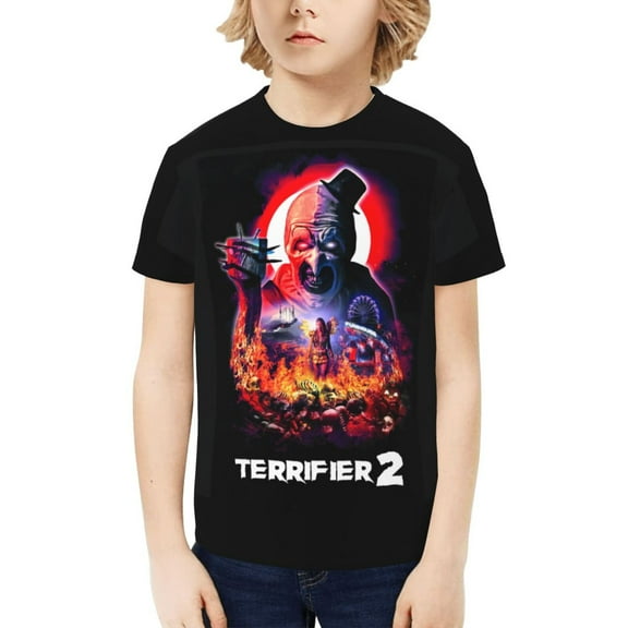Terrifier 2 Kids T-Shirt 3d Printed Graphic T-Shirts Boys And Girls Short Sleeve Shirts For Youth Kids X-Small