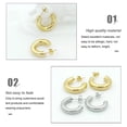 thumbnail image 3 of Transemion Women Earrings Exquisite Jewelry Adornment Rounded Ladies Piercing Ear Hoops Ears Studs Fashion Decor Accessory Silver 1Set, 3 of 6