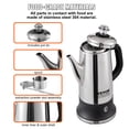 thumbnail image 4 of Percolateur Électrique Cafetière VEVOR 12 Tasses en Acier Inoxydable 304, 4 of 9