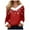 Hot Pink, variant on Women's Sparkle Graphic V Neck Fur Trim Tops Casual Loose Sweatshirts Long Sleeve Christmas Pullover Funny Xmas Tops Women (Pink,L)