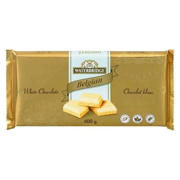 Waterbridge Belgian White Chocolate, 400g chocolate bar