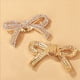 thumbnail image 3 of 4 Uds. Clips para Zapatos con Lazo de Diamantes de Imitación de Cristal, Hebillas para Zapatos de Novia, Cuentas Manuales DIY, Tacones Altos, Decoraciones Florales Doradas, 3 of 4