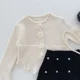 thumbnail image 3 of Suéter de punto Kawaii para niñas pequeñas, cárdigan de punto de flores blancas, lindo suéter de Navidad dulce, cárdigan para bebé, 3 of 5
