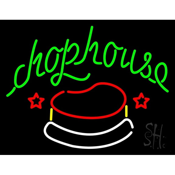 Chophouse Simple LED Neon Sign 15 x 19 - inches, Clear Edge Cut Acrylic Backing, with Dimmer - Bright and Premium built indoor LED Neon Sign for restaurant window and interior decor.