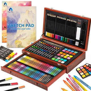 Darnassus 132-Piece Art Set, Deluxe Professional Color Set, Creating Gift Box, Art Set Crafts Drawing Painting Christmas Kit for Kids and Adult