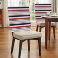 thumbnail image 3 of Minimalist Stripes Dining Chair Back Cover Only, Navy Blue Red Grey Horizontal Stripe Modern Set of 8 Chair Back Covers, Removable Washable for Dining Room, Banquet & Holiday Decoration, 3 of 9