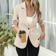 thumbnail image 7 of qucoqpe Blazers for Women Casual Open Front Long Sleeve Button Work Business Suit Coat Womens Lightweight Office Suit Jackets Blazer, 7 of 7