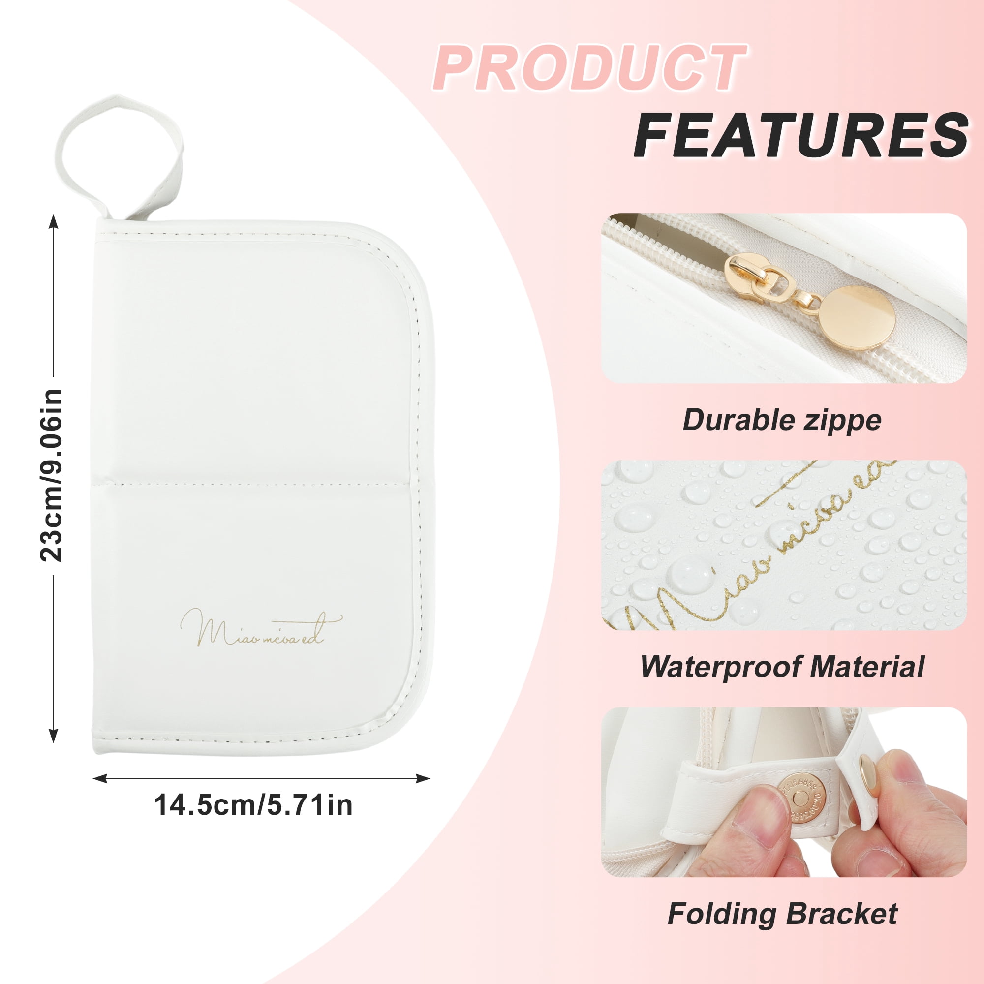 Unique Bargains Waterproof Stand-Up Makeup Brush Organizer White