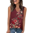 thumbnail image 3 of UPPADA Women's Summer Tank Tops V Neck Lace Up Front Tees Shirts Sleeveless Loose Fit Comfy Shirts Beach Outfits Multicolor,2XL, 3 of 8