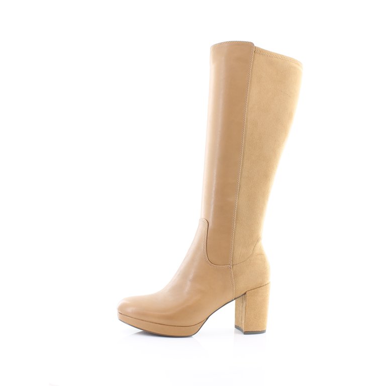 Amazon.com | Vionic Ynez Camel Leather Boot Microfiber 5 M  VIONIC camel booties main image 1