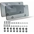 thumbnail image 1 of Car License Plate Frame, 2PCS Tinted Watarproof Front and Rear License Plate Cover/Holder with Stainless Screws Caps Set Universal for Cars, SUVs, Vans, Automotive Accessories for Men Women, 1 of 6