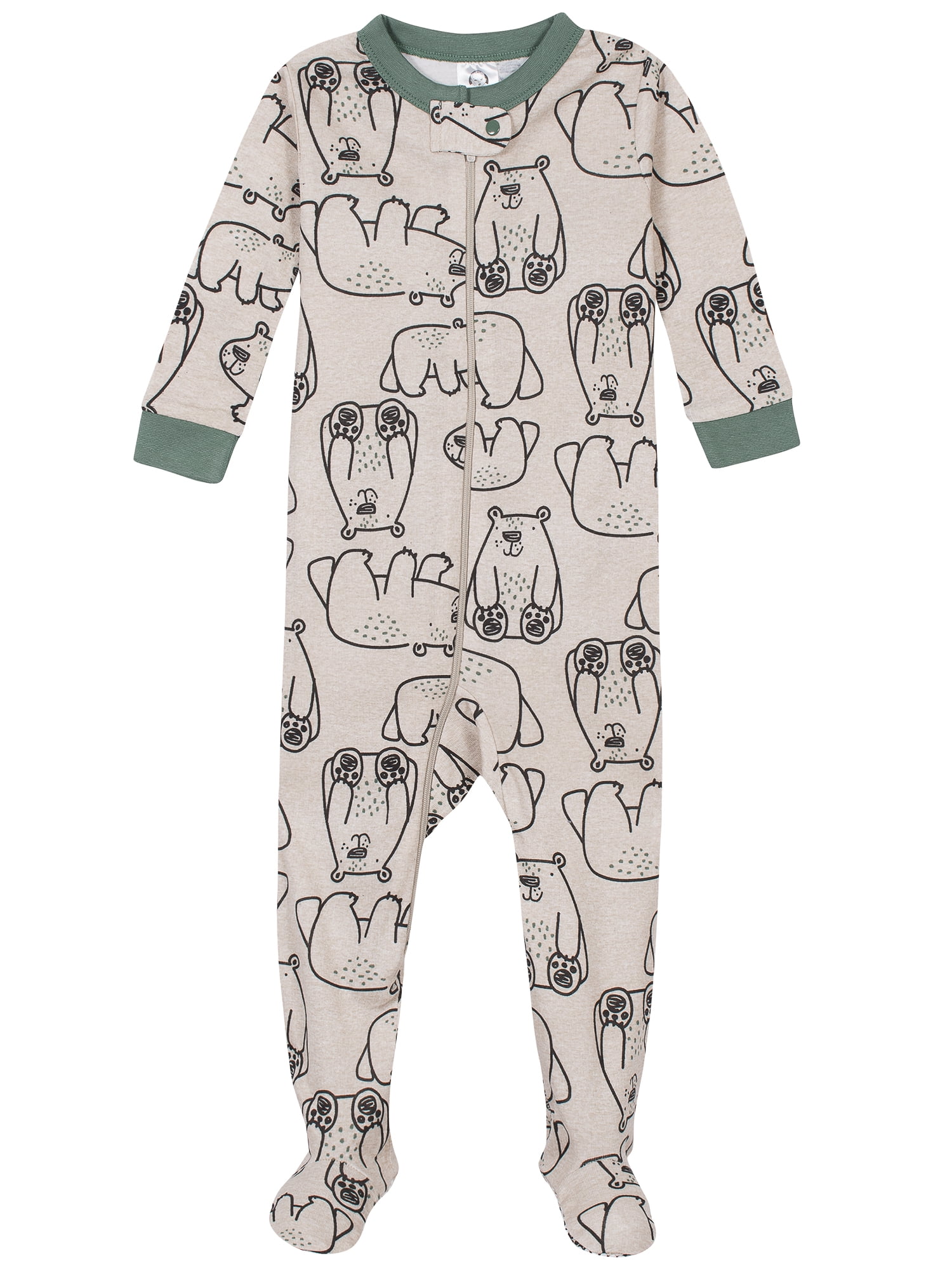 Gerber Baby & Toddler Neutral Snug Fit Footed Cotton Pajamas, 4-Pack, Sizes 0/3 Months-5T