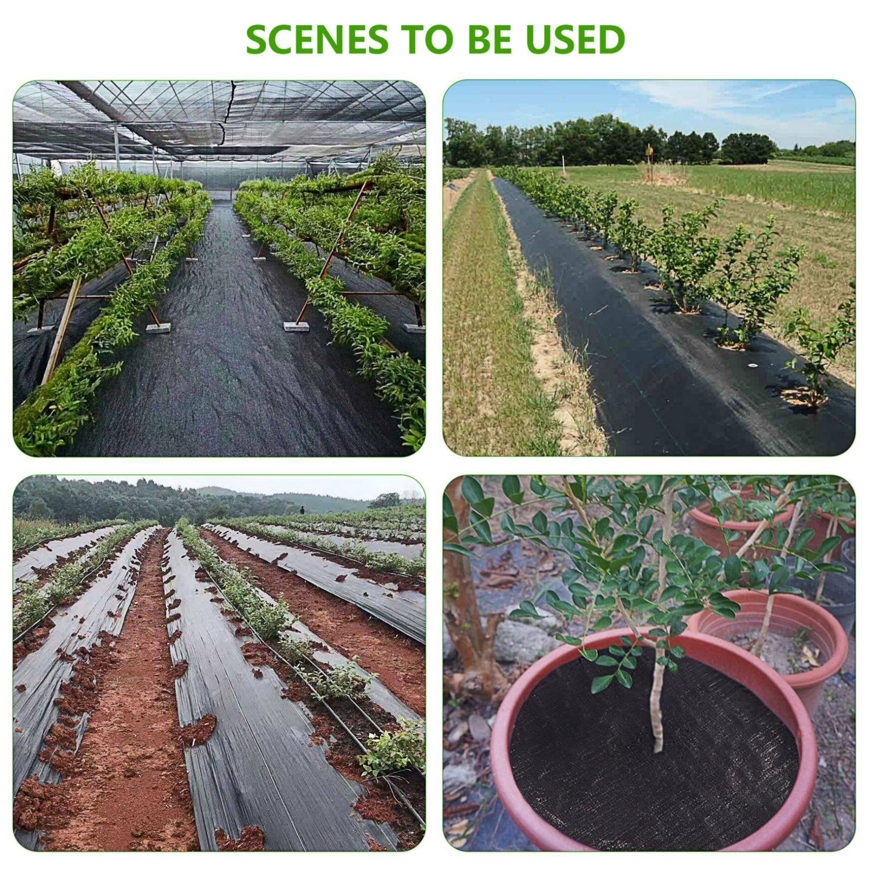 Garden Weed Barrier, 6FT x 200FT Heavy-duty Landscape Fabric Ground Cover Durable Polyethylene Cloth Premium Weeds Control Mat for Gardening, Soil Erosion Control, and Other Outdoor Projects