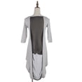 thumbnail image 3 of S/M Fit Heather Grey High Low Tail Hemline Sheer Back Panel Dress, 3 of 4