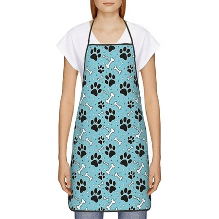 

Goofa Bib Apron Unisex Aprons Adjustable Waterdrop Resistant Cooking Kitchen Apron for Chef Cute Dog Footprints Pattern Apron Bulk