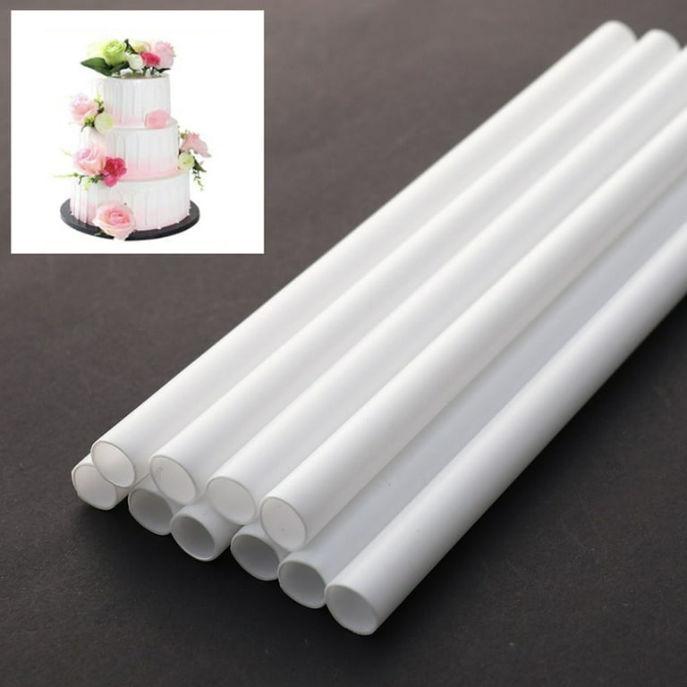 Racing Butterfly 10Pcs Cake Dowels White Plastic Cake Support Rods Round  Dowels Straws Reusable