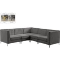 thumbnail image 2 of Meridian Furniture Alina Grey Velvet Modular Sectional, 2 of 18