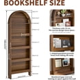 thumbnail image 6 of Arched Behind The Door Storage Narrow 5- Tier Open Display Bookshelf Wall Mount Display Rack for Living Room Bedroom, 6 of 7