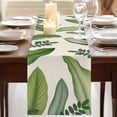 thumbnail image 3 of Table Runners 72 Inches Long Dress Scarves, Green Leaves Farmhouse Kitchen/Dining Table Runner, Coffee Tablerunners, Tropical Summer Botanical Watercolor Elegant Rustic 14x72 Inch, 3 of 9