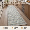 thumbnail image 5 of SIXHOME 2'x6' Floral Runner Rug, Washable Non-Slip Traditional Carpet, Soft Botanical Kitchen Hallway Entryway Rug, Sage Green, 5 of 7