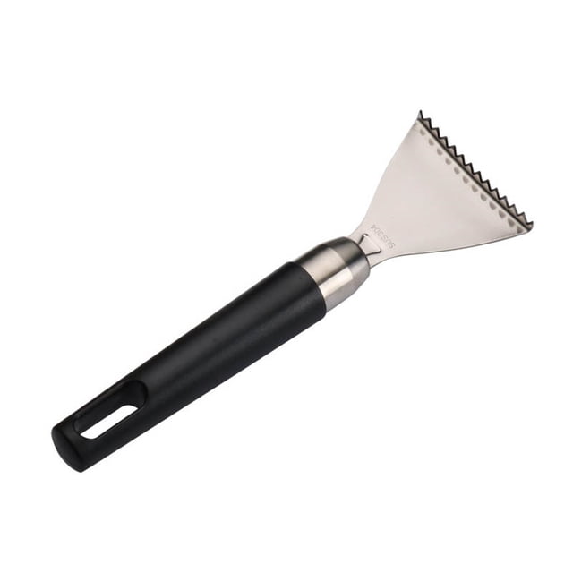 HBFAGFB Stainless Steel Scale Scraper Kitchen Tool with Handle for Fish Durable Easy to Clean Black
