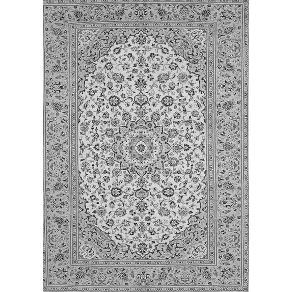 Ahgly Company Indoor Rectangle Medallion Gray Traditional Area Rugs, 7' x 10'