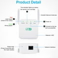 thumbnail image 6 of 300Mbps Wifi Repeater Wireless Internet Booster with Ethernet Port, Covers up to 49ft Home Wireless 2.4 GHz Signal Amplifier, 6 of 8
