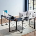 thumbnail image 4 of Javlergo L Shaped Folding Computer Desk, Modern Corner Gaming/Writing Table for Home Office, No Assembly Needed, Black, 4 of 6