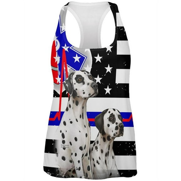 Firefighter EMT Dalmatian Live Forever Thin Red Line Flag Womens Work Out Tank Top Multi 2XL