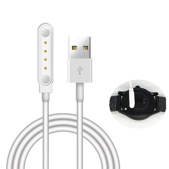 Manunclaims Charging Cable for Smart Watch - Bluetooth Smartwatch USB Charging Cable 4 Pin Magnetic Adsorption for GT88, GT68, KW08, KW18, KW88, KW98, KW99, KW28, FS08, GV68,KW06 and More