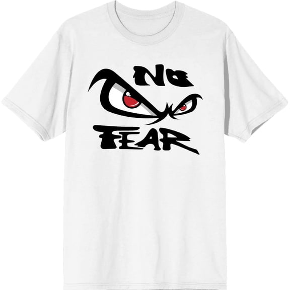 No Fear Classic Logo Adult White Crew Neck Short Sleeve Tee-Medium