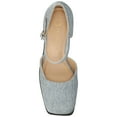 thumbnail image 4 of Journee Womens Evangeline Square Toe Stacked Heel Pumps, Widths Available, 4 of 9