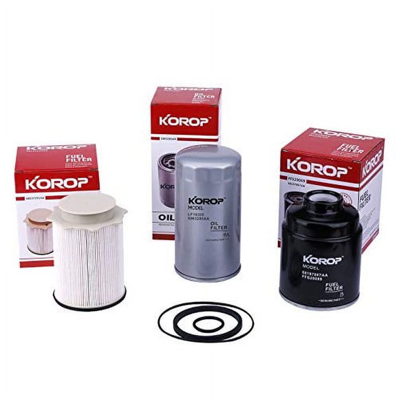 Séparateur de Filtre à Carburant et Ensemble de Filtres à Huile Compatible avec Dodge Ram 6.7L Cummins Diesel 2013-2018 2500 3500 4500 5500 Remplace 68197867AA 68157291AA 5083285AA