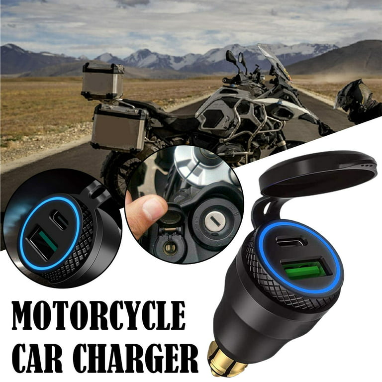 Motorbike 12V Dual USB Charger Power Adapter Hella DIN Plug Socket