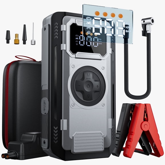 Jump Starter with Compressor, Dyeetic 5000A Peak Portable Car Jump Starter with 150PSI Tire Inflator for 10.0L Gas or 8.0L Diesel Engines
