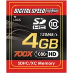 Digital Speed 4GB 700X Professional High Speed 120MB/s Error Free (SD) Memory Card Class 10