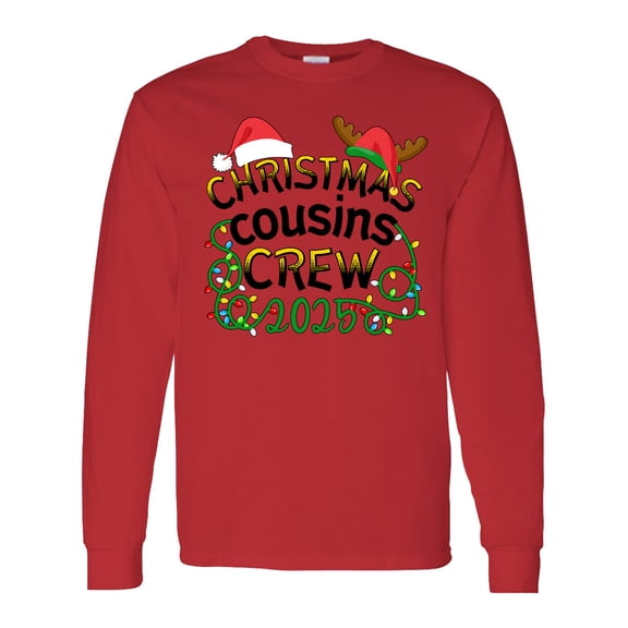 Inktastic Christmas Cousins Crew 2025 Long Sleeve T-Shirt
